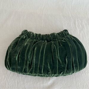 Luxe green velvet clutch bag